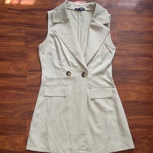 Womens Shein Long Blazer Vest